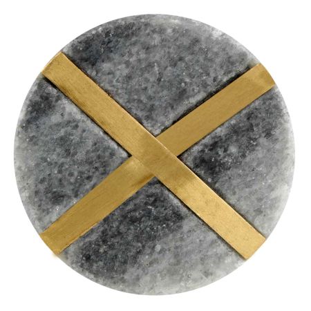 Grey Marble Brass Plated Dresser Knobs